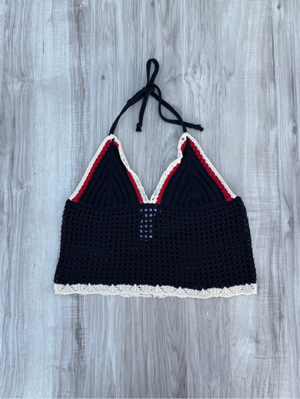 Zara Trafaluc boho crochet halter top